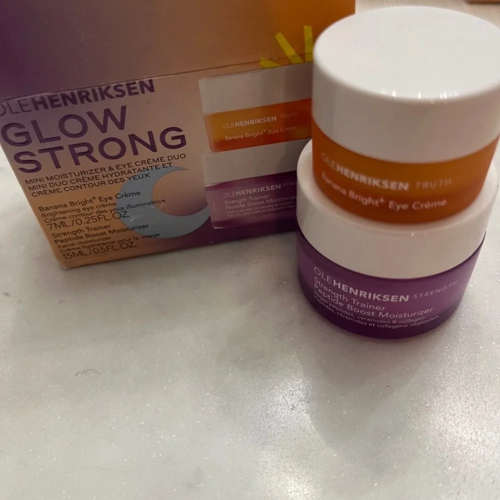 Ole Henriksen Travel Set Glow Strong Mini Moisturizer Eye Creme Duo Skincare New